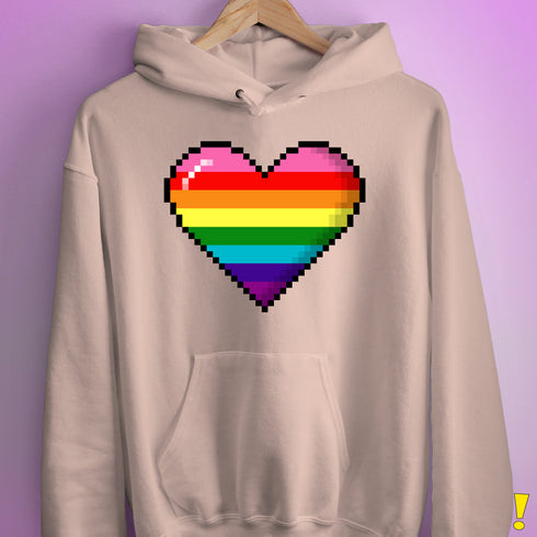 Gilbert Baker Original LGBTQ Gay Rainbow Pride 8-Bit Pixel Heart - Light Pink